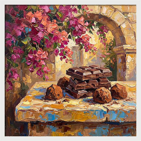 Chocolate Indulgence Under Bougainvillea