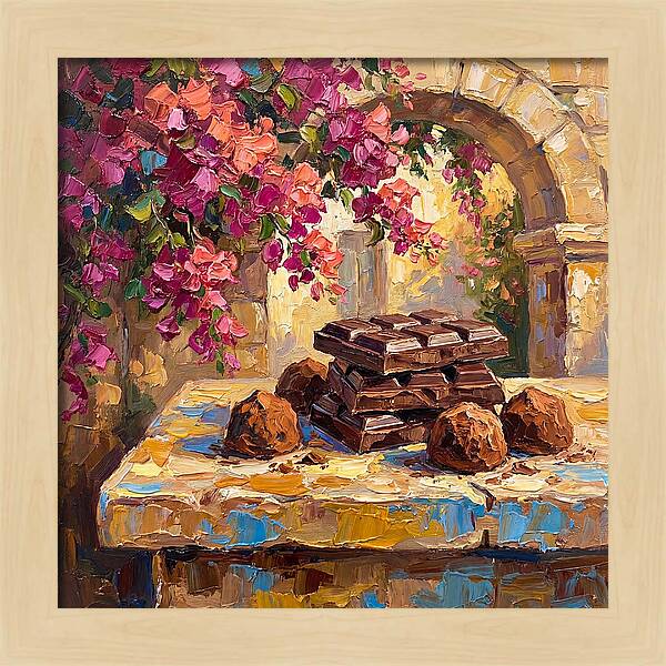 Chocolate Indulgence Under Bougainvillea