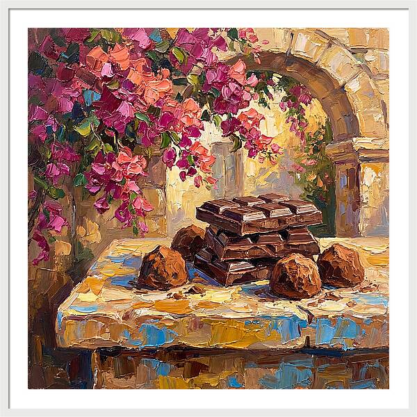 Chocolate Indulgence Under Bougainvillea