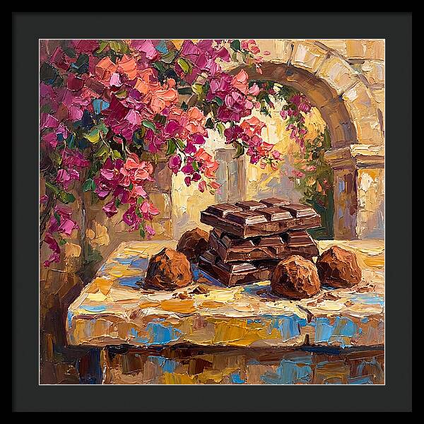 Chocolate Indulgence Under Bougainvillea