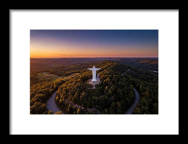 Christ Of The Ozarks At Dusk
