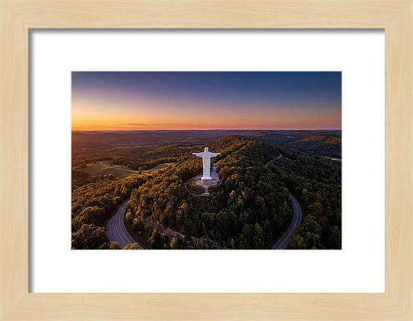 Christ Of The Ozarks At Dusk