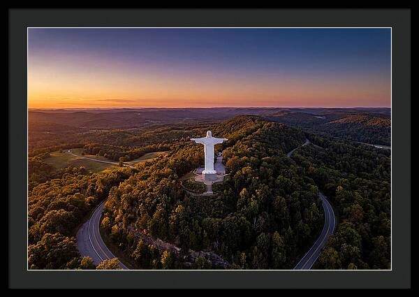 Christ Of The Ozarks At Dusk