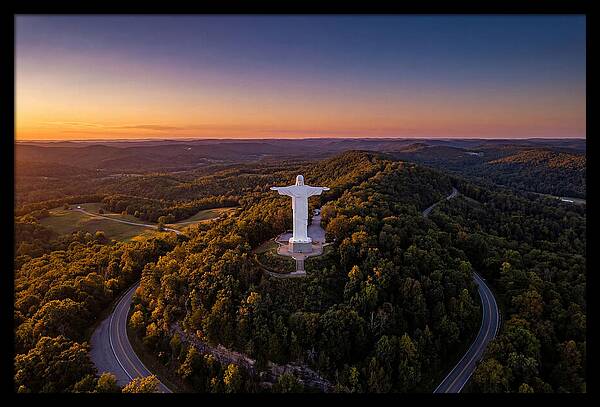 Christ Of The Ozarks At Dusk