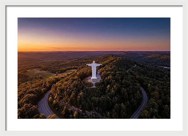 Christ Of The Ozarks At Dusk