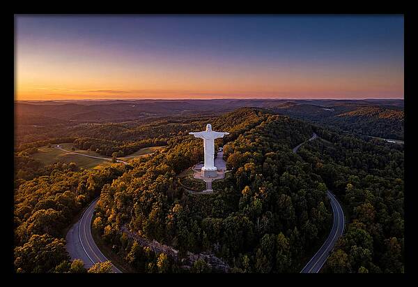 Christ Of The Ozarks At Dusk