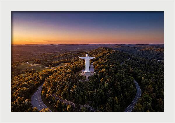 Christ Of The Ozarks At Dusk