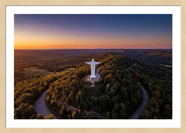 Christ Of The Ozarks At Dusk