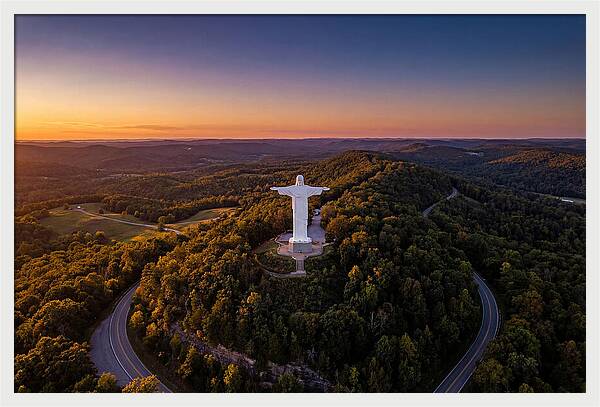 Christ Of The Ozarks At Dusk