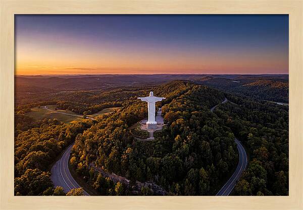 Christ Of The Ozarks At Dusk