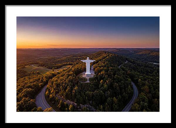 Christ Of The Ozarks At Dusk