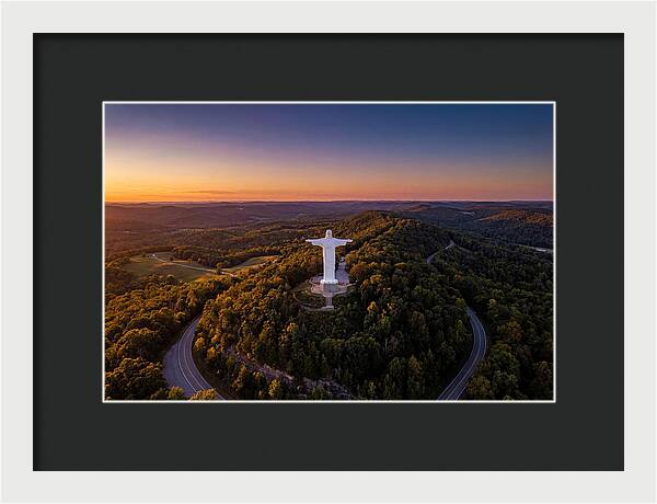 Christ Of The Ozarks At Dusk
