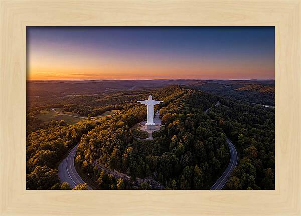 Christ Of The Ozarks At Dusk