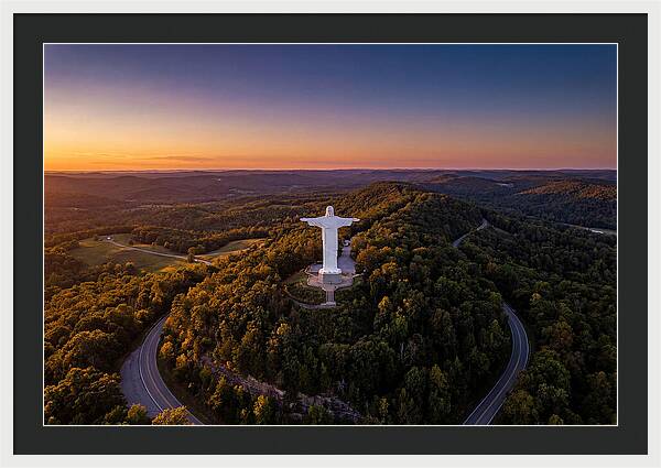 Christ Of The Ozarks At Dusk