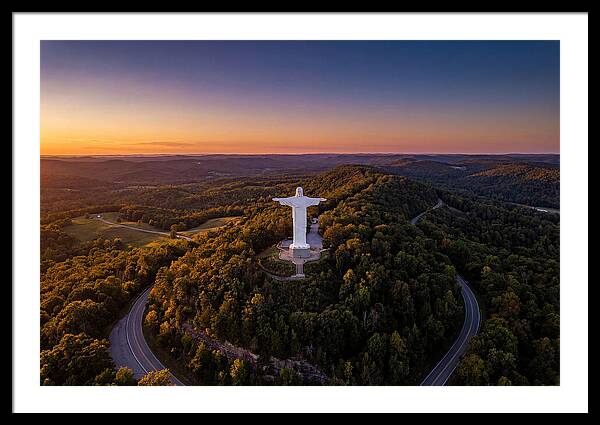 Christ Of The Ozarks At Dusk