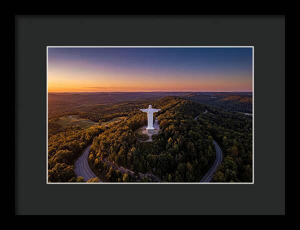 Christ Of The Ozarks At Dusk