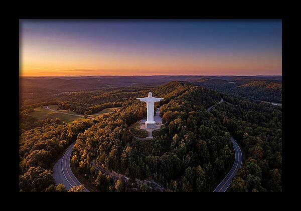 Christ Of The Ozarks At Dusk