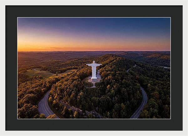 Christ Of The Ozarks At Dusk