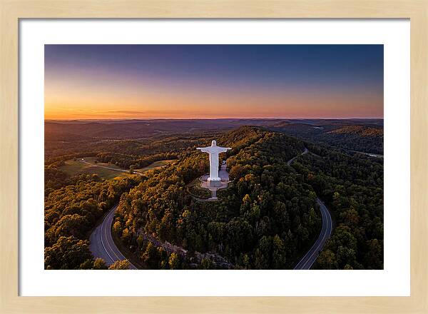 Christ Of The Ozarks At Dusk