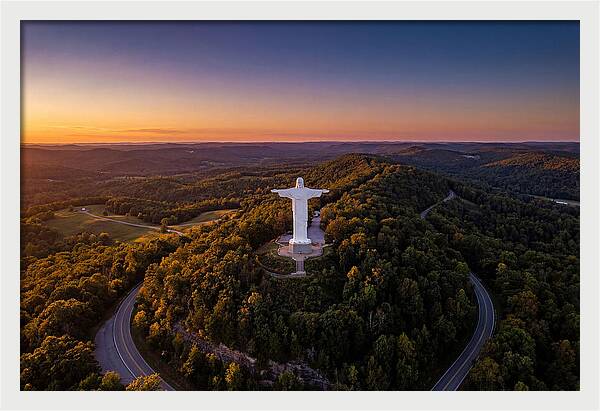 Christ Of The Ozarks At Dusk