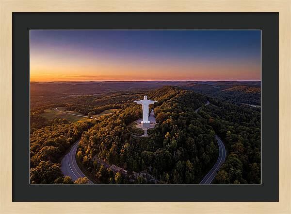Christ Of The Ozarks At Dusk