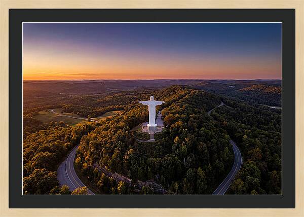 Christ Of The Ozarks At Dusk