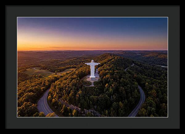 Christ Of The Ozarks At Dusk