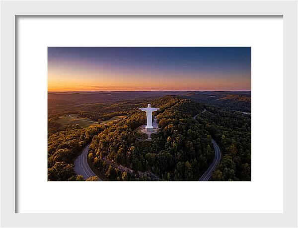 Christ Of The Ozarks At Dusk