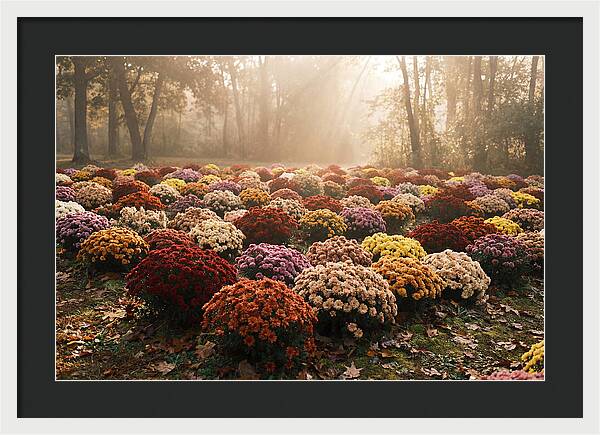 Chrysanthemum Display In Autumn Glow