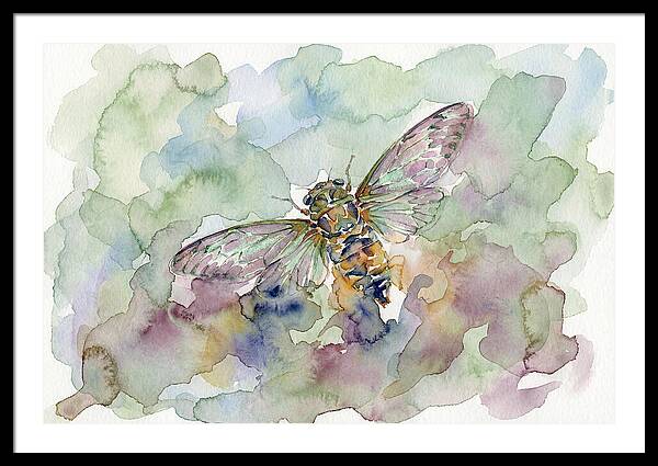 Cicada In Watercolor Dreamscape