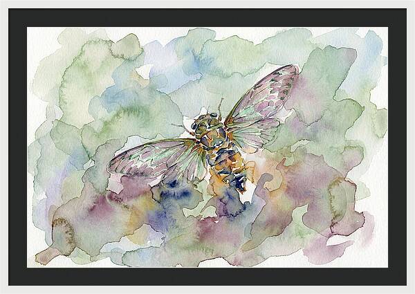 Cicada In Watercolor Dreamscape