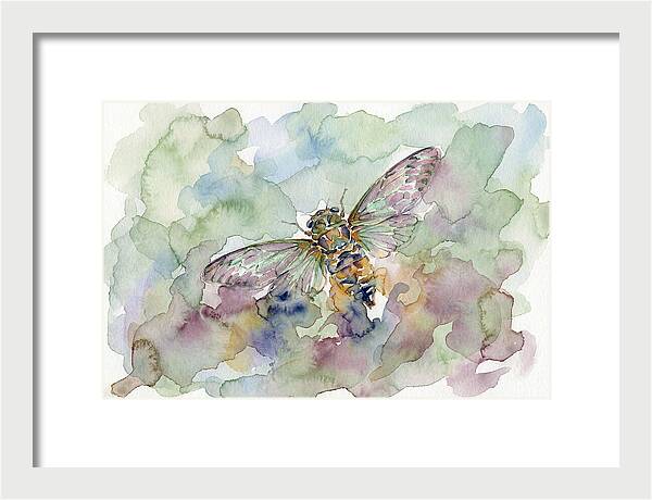 Cicada In Watercolor Dreamscape