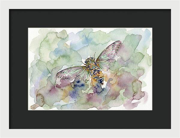 Cicada In Watercolor Dreamscape