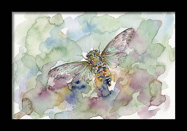 Cicada In Watercolor Dreamscape