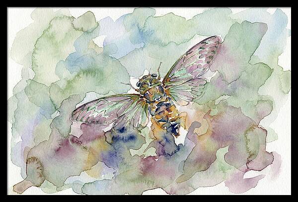 Cicada In Watercolor Dreamscape