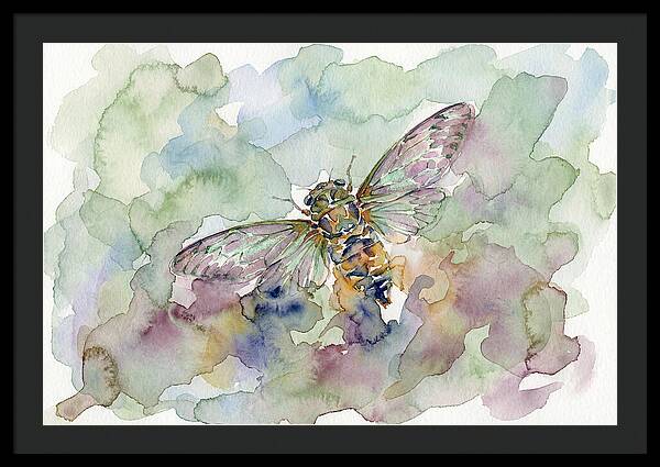 Cicada In Watercolor Dreamscape