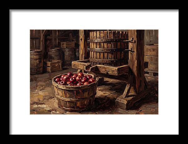 Cider Press With Red Apples
