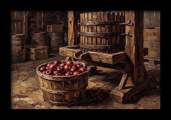 Cider Press With Red Apples