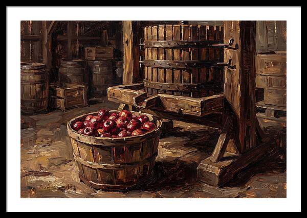 Cider Press With Red Apples
