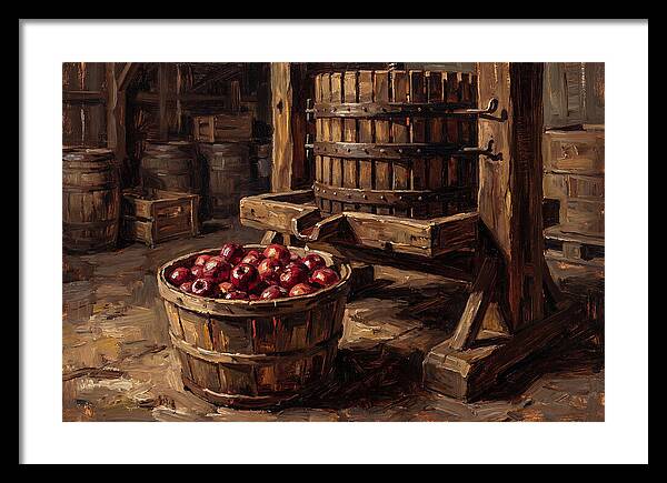 Cider Press With Red Apples