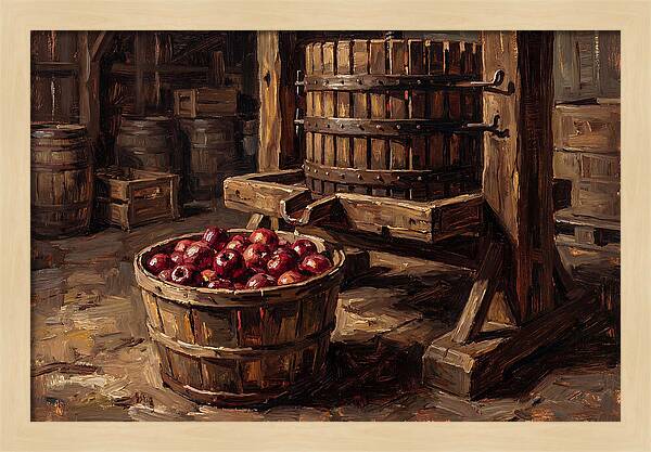 Cider Press With Red Apples