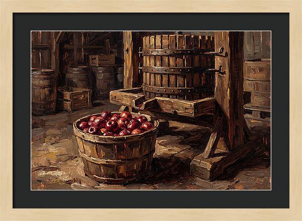 Cider Press With Red Apples