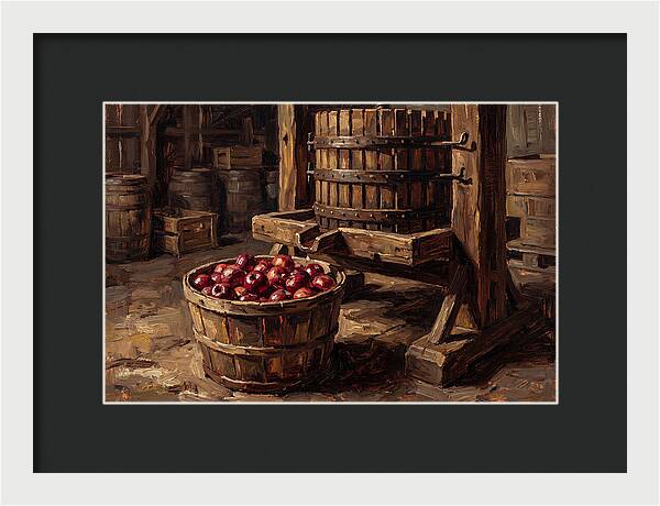 Cider Press With Red Apples