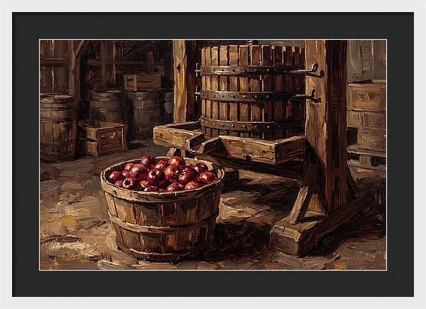 Cider Press With Red Apples