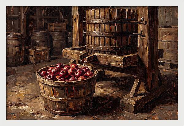 Cider Press With Red Apples