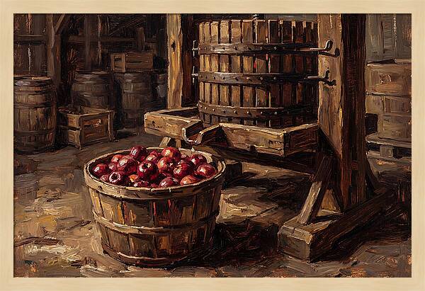 Cider Press With Red Apples