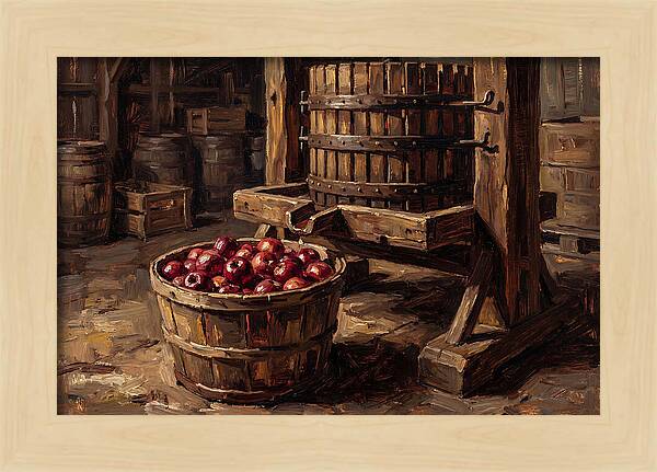 Cider Press With Red Apples