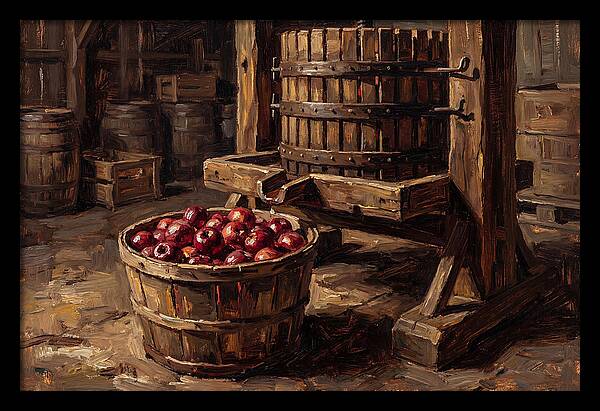 Cider Press With Red Apples