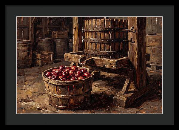 Cider Press With Red Apples
