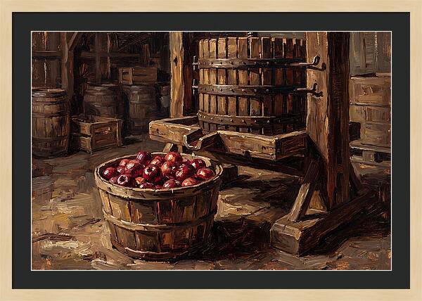 Cider Press With Red Apples